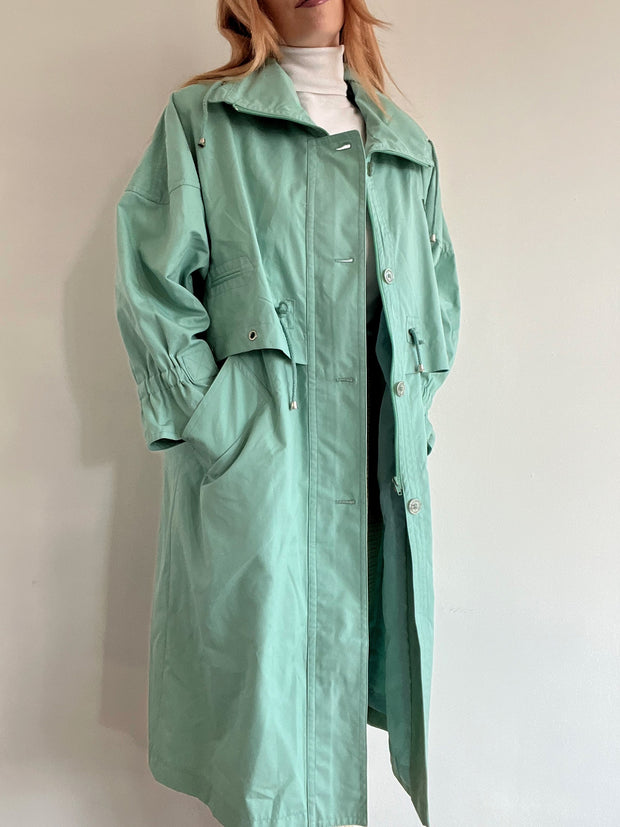Vintage wassergrüner Trenchcoat M/L 