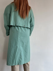 Trench coat vintage vert d'eau M/L