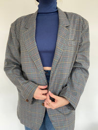 Oversized gray/blue blazer jacket L