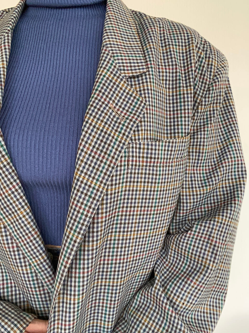 Oversized gray/blue blazer jacket L