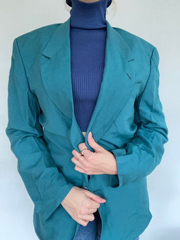 Turquoise oversized blazer jacket M/L