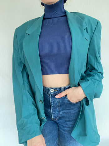 Turquoise oversized blazer jacket M/L