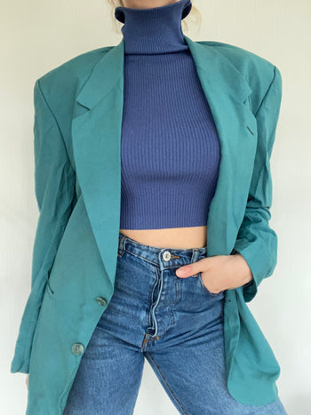 Turquoise oversized blazer jacket M/L