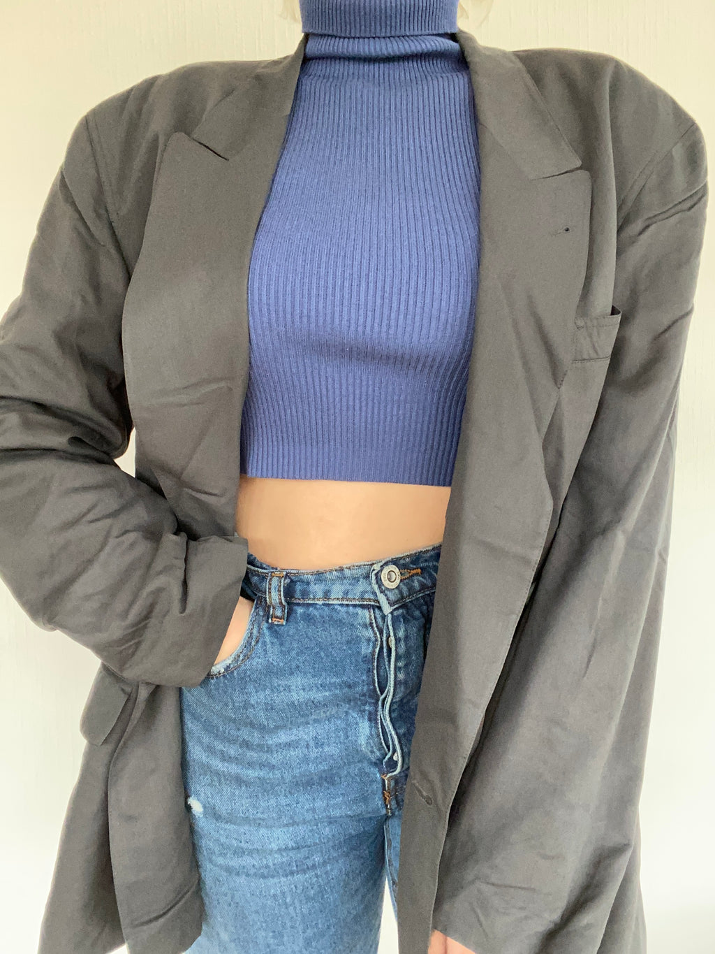 Oversized dark gray blazer jacket L