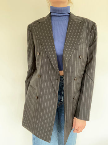 Black striped blazer jacket M/L