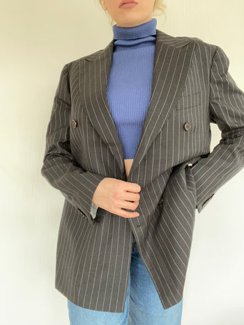 Black striped blazer jacket M/L