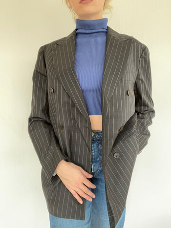 Black striped blazer jacket M/L