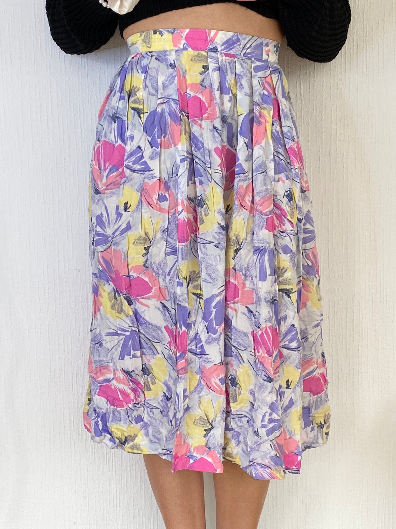 Purple/Pink/Yellow Floral Skirt S