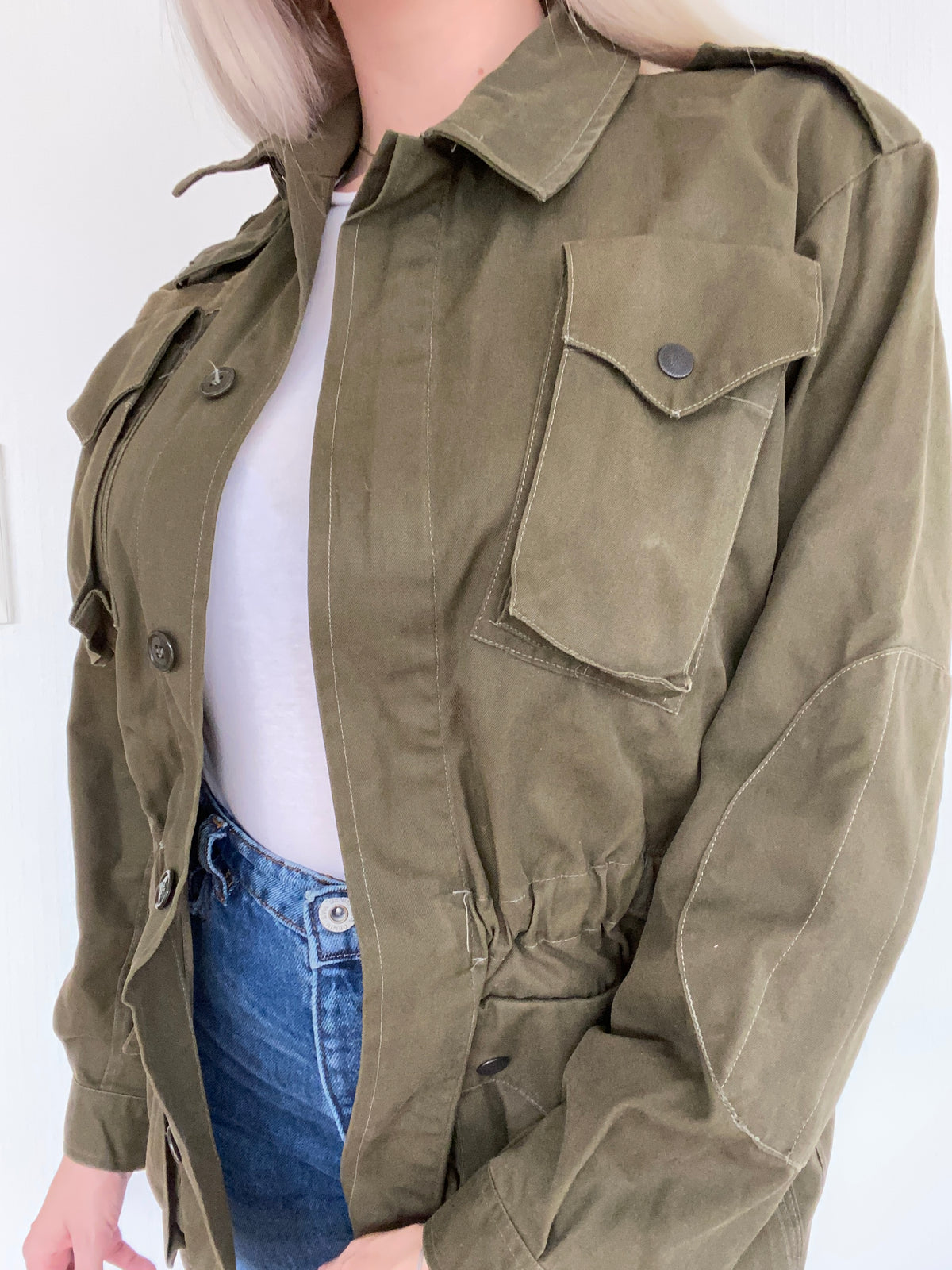 Military jacket khaki uni S/M