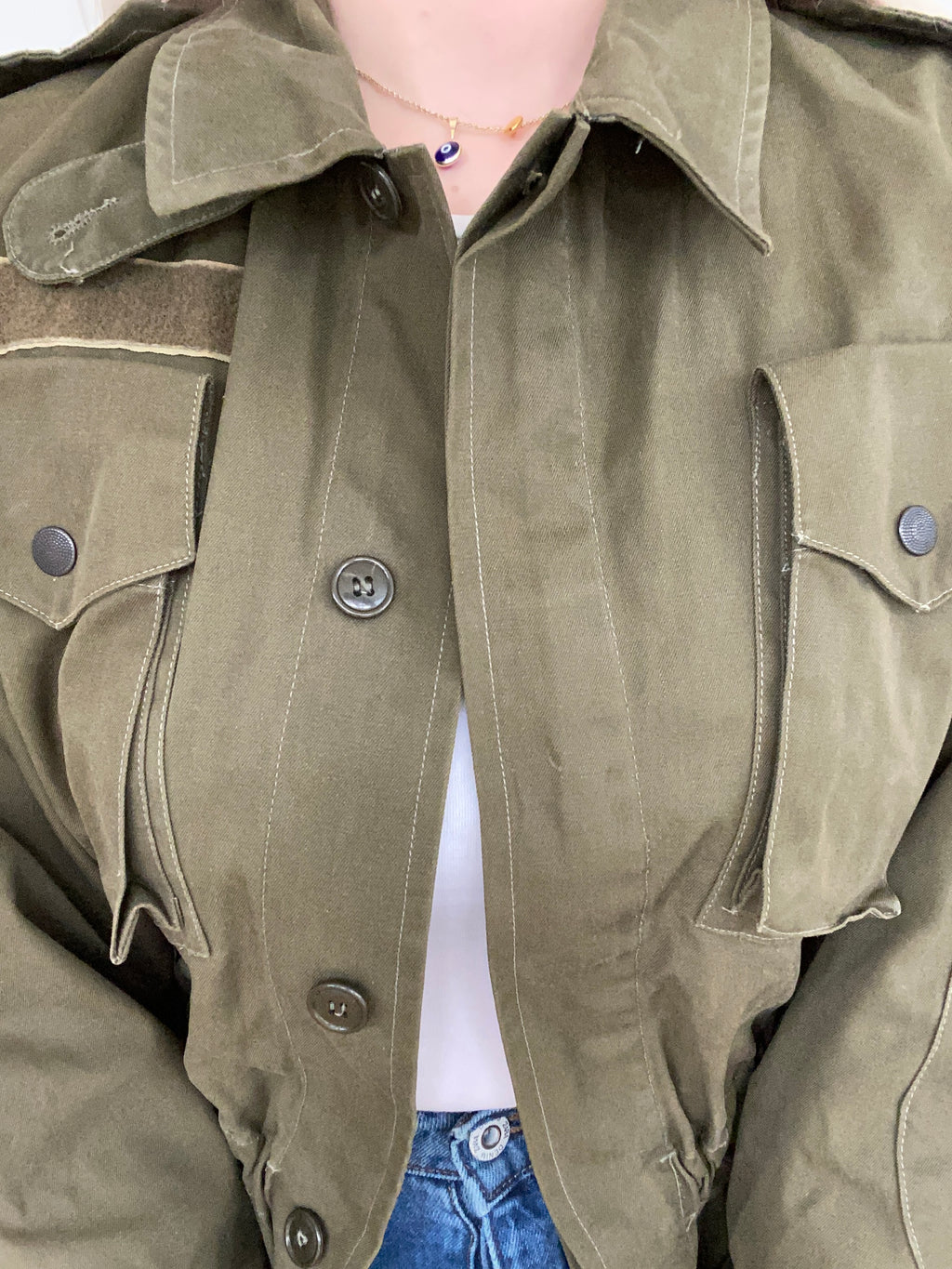 Military jacket khaki uni S/M