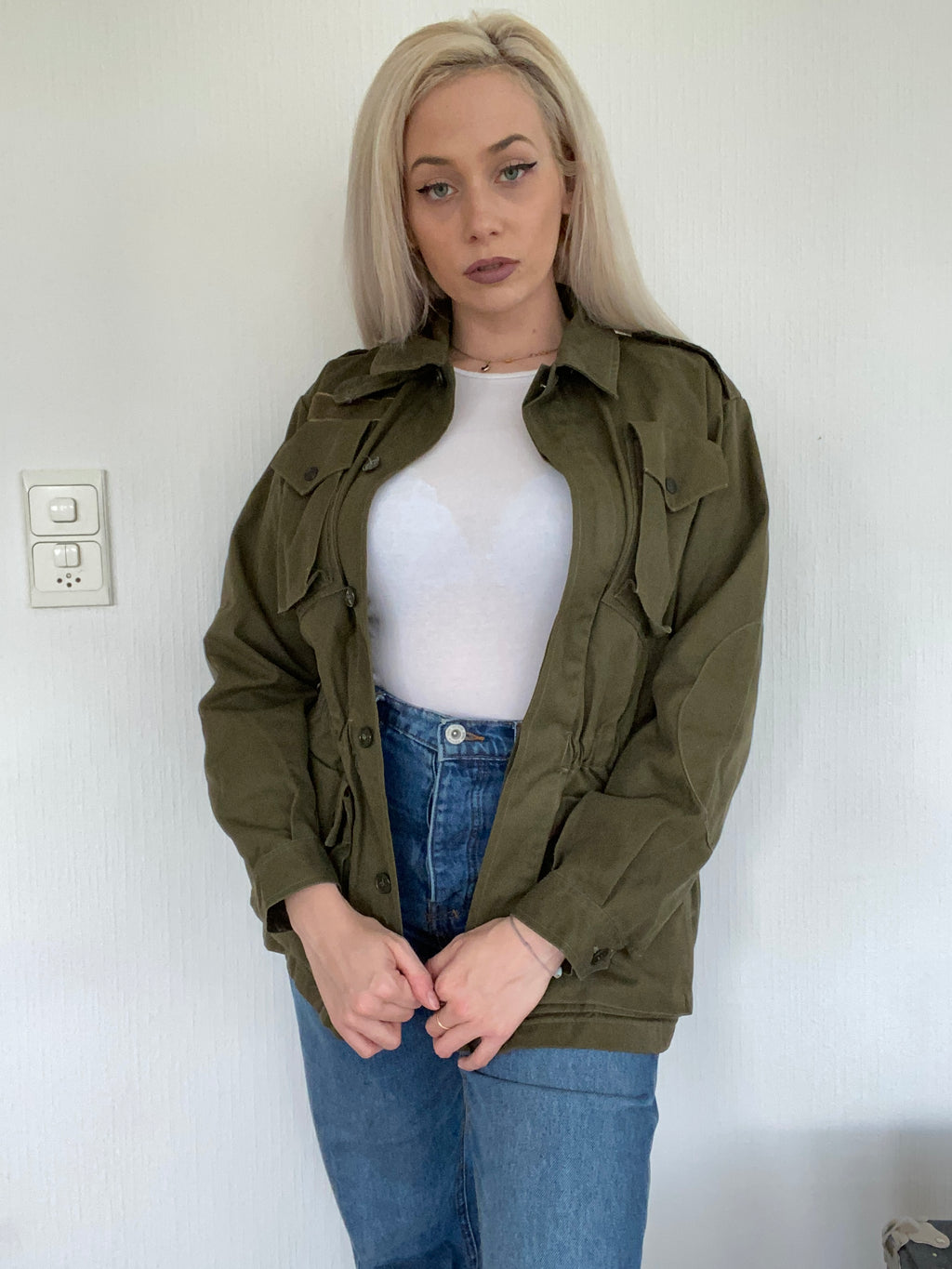 Military jacket khaki uni S/M