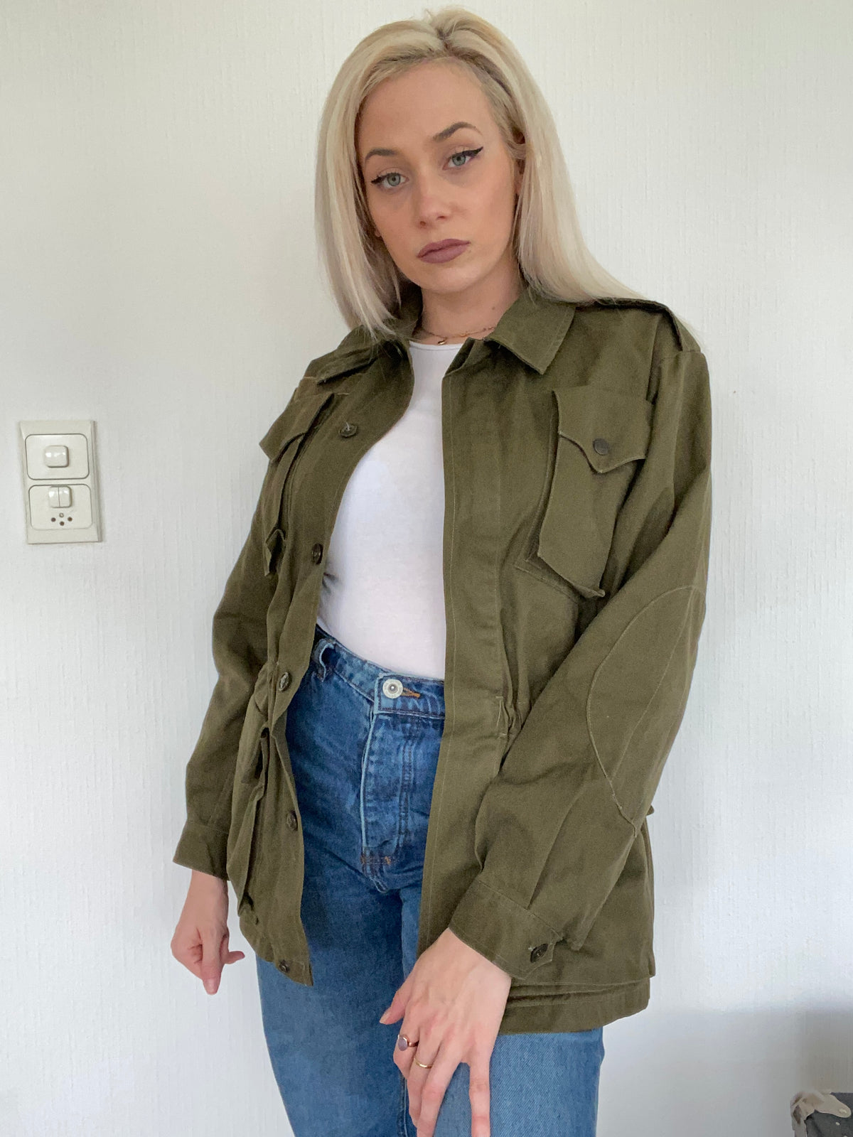Military jacket khaki uni S/M