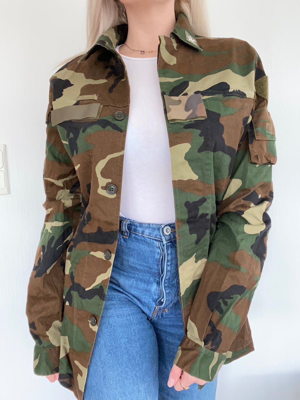 Veste Militaire à motifs avec étoile sur le col
