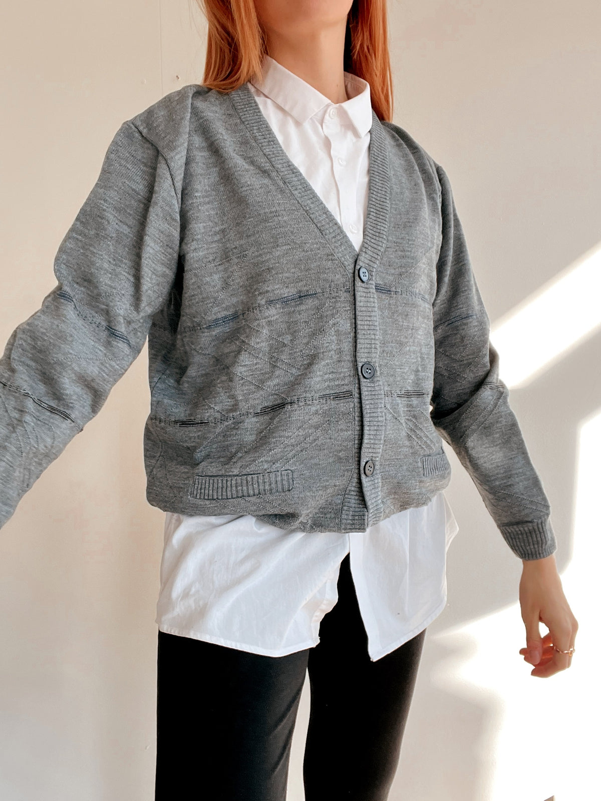 White and blue jacket with orange collar Adidas XL