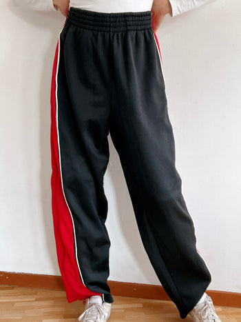 Pantalon de jogging vintage noir et rouge Nike L