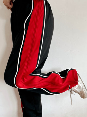 Pantalon de jogging vintage noir et rouge Nike L