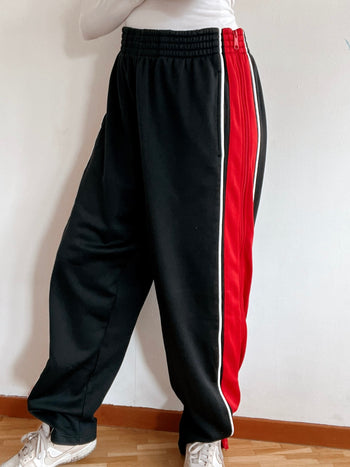 Vintage schwarze und rote Jogginghose Nike L