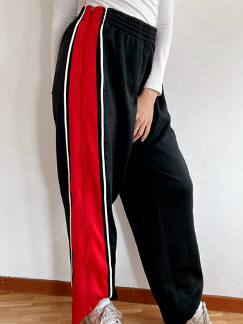 Pantalon de jogging vintage noir et rouge Nike L