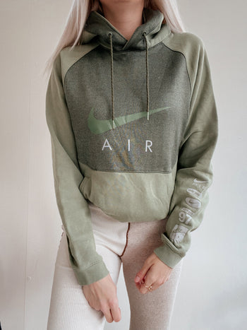 Grün/Khaki-Kapuzenpullover S