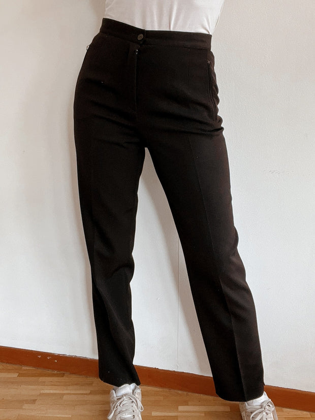 Braune Vintage-Anzughose XS/S