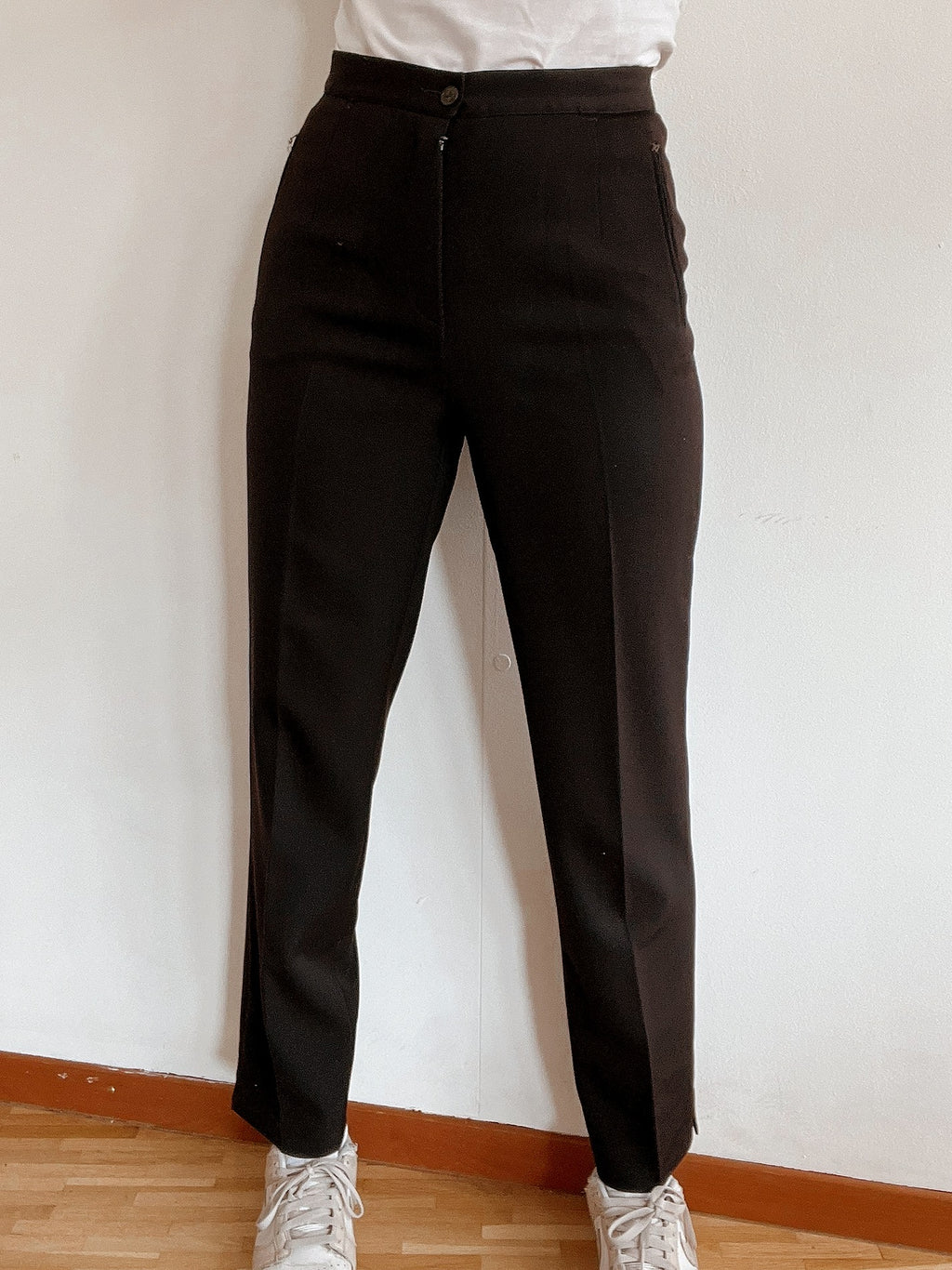 Braune Vintage-Anzughose XS/S