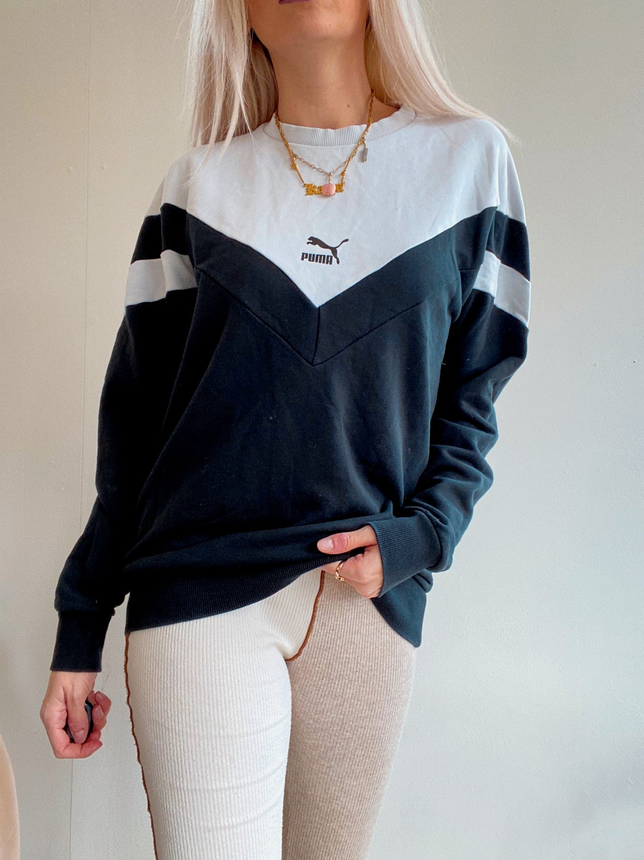 Pull noir et blanc Puma S