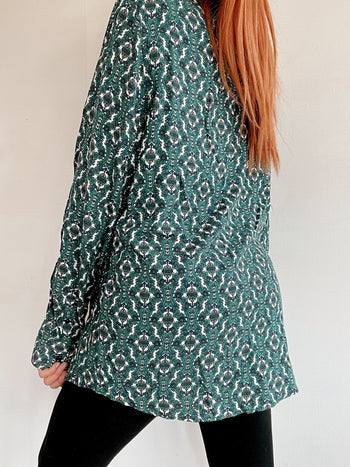 Chemise verte à motifs XL