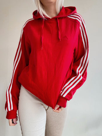 Pull rouge à capuche Adidas M