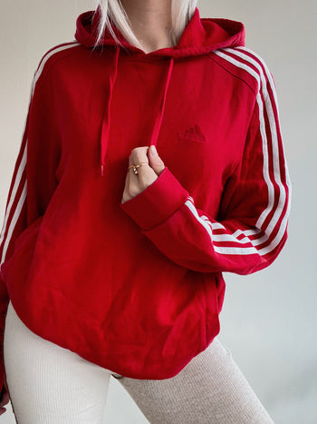 Pull rouge à capuche Adidas M