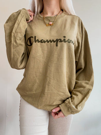 Pull beige/khaki délavé Champion XL