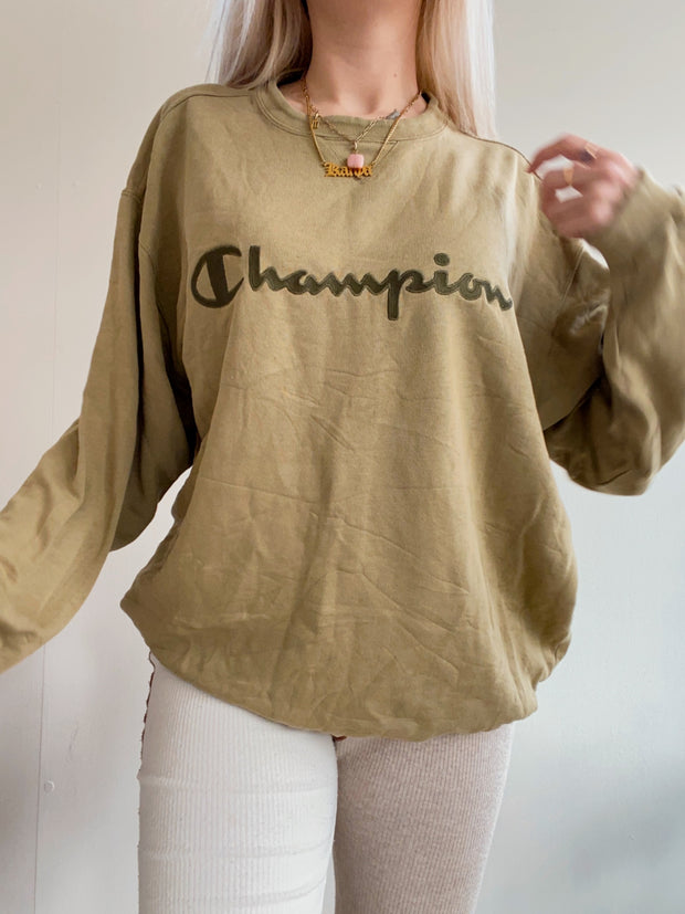Champion XL-Pullover in Beige/Khaki