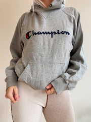 Pull gris à capuche Champion M