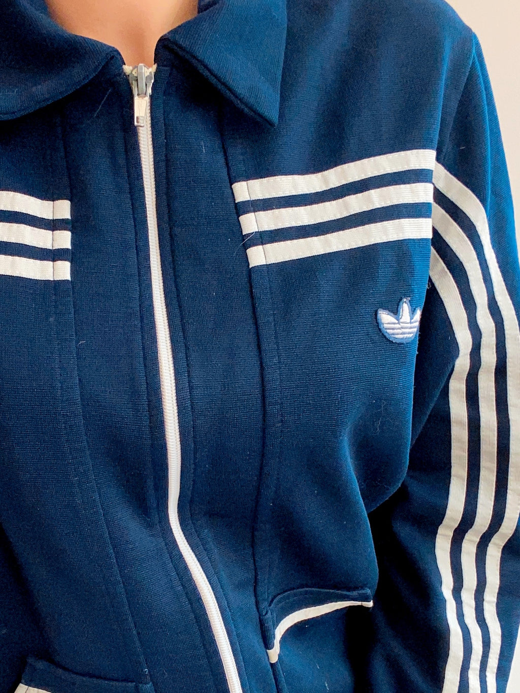 Marineblaue Adidas Jacke M