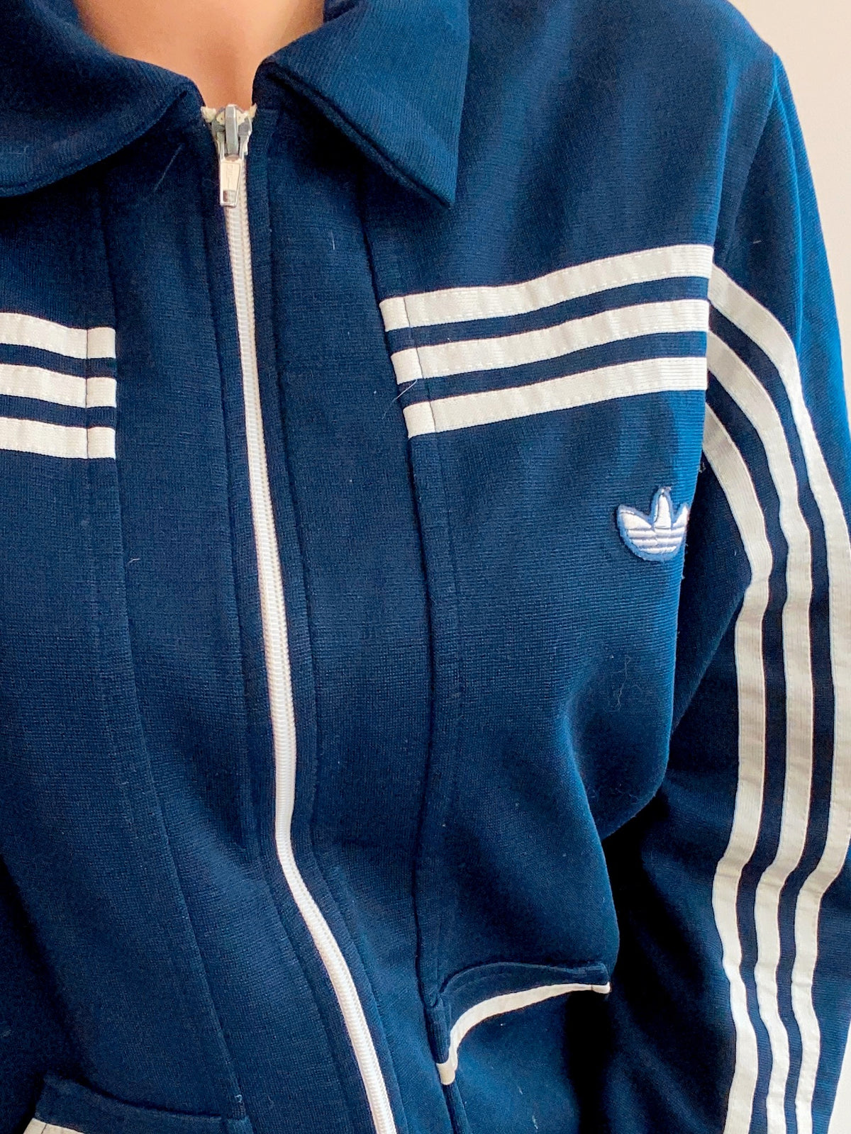 Marineblaue Adidas Jacke M