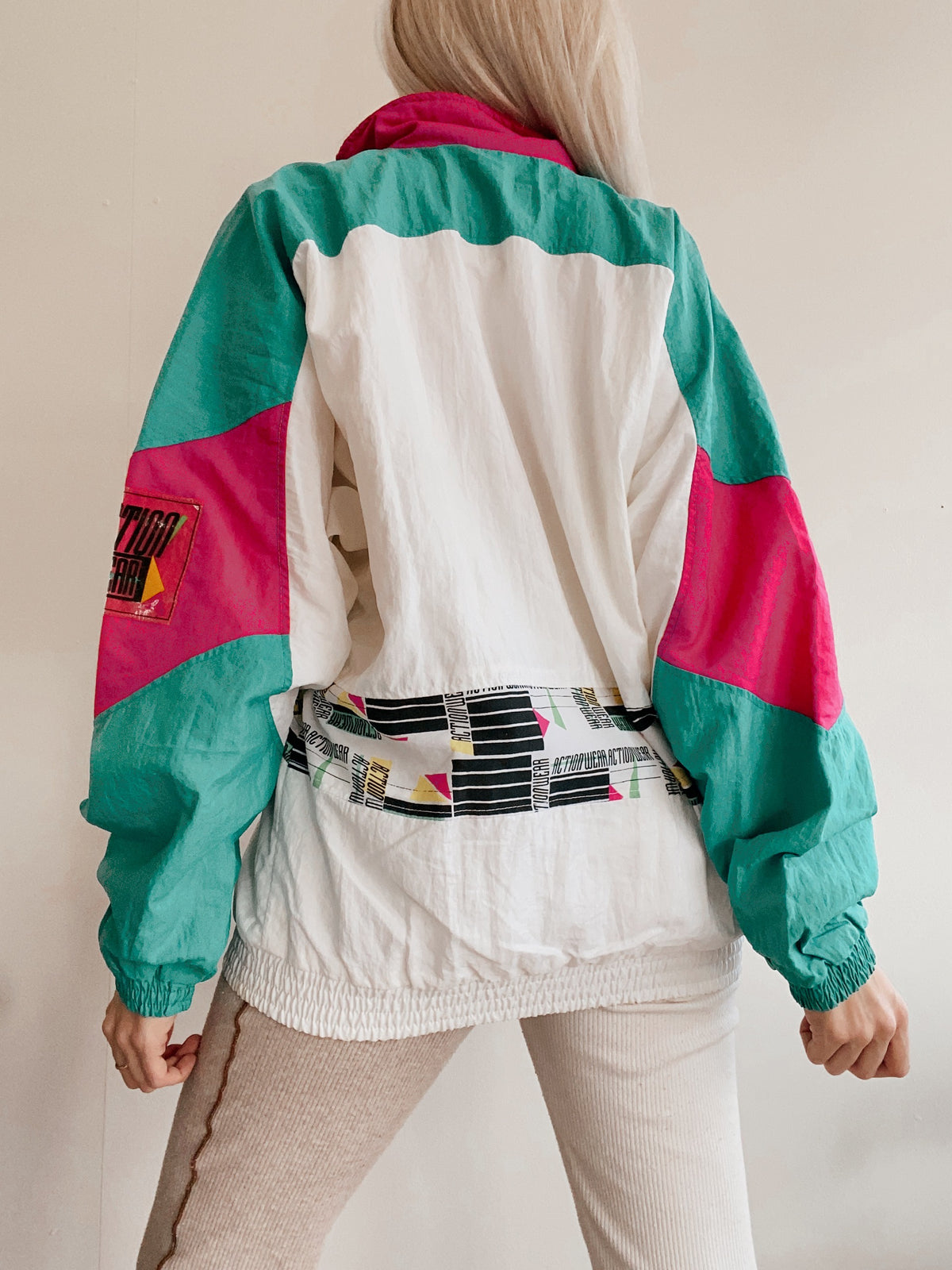 Vintage Adidas XL weiße Jacke