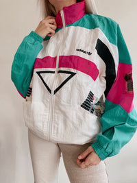 Vintage Adidas XL weiße Jacke