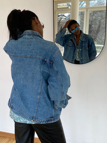 Veste en jeans Vintage bleue XL