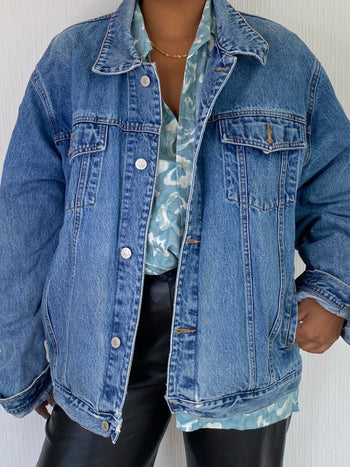 Veste en jeans Vintage bleue XL