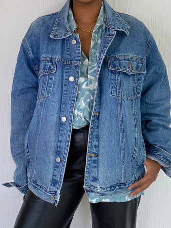 Veste en jeans Vintage bleue XL