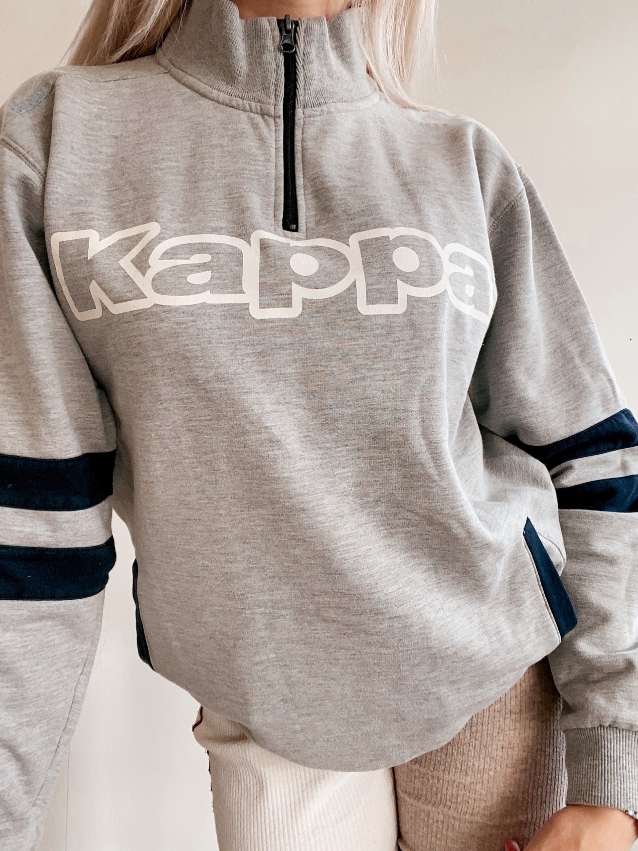 Pull gris clair Kappa L