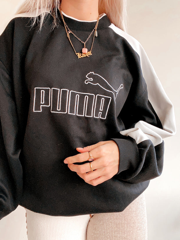 Pull noir et blanc Puma XL