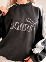 Schwarz-weißer Puma XL-Pullover