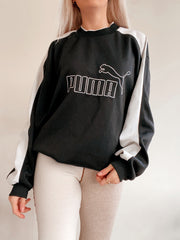 Schwarz-weißer Puma XL-Pullover