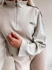 Cremeweißer Fila XL-Pullover