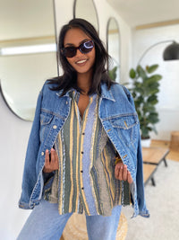 Vintage blue jeans jacket XL