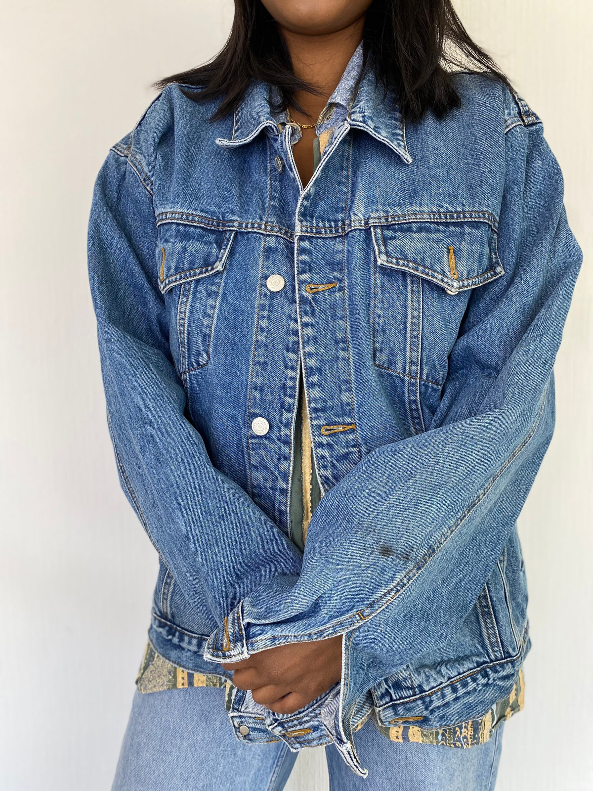 Veste en jeans Vintage bleue XL
