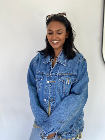 Vintage blue jeans jacket XL