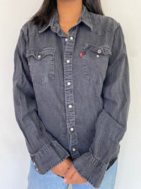 E.Chemise en jeans Levi's grise/boutons en métal L