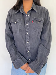 Levi's jeans shirt gray/metal buttons L