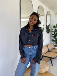 E.Chemise en jeans Levi's grise/boutons en métal L